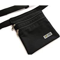 Los mejores  - Riñonera negra de tela- bolso de cadera- bolso bandolera lateral